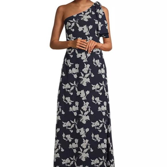 Sachin & Babi Navy Venetia Petal Chelsea One-Shoulder Gown - Picture 1 of 6